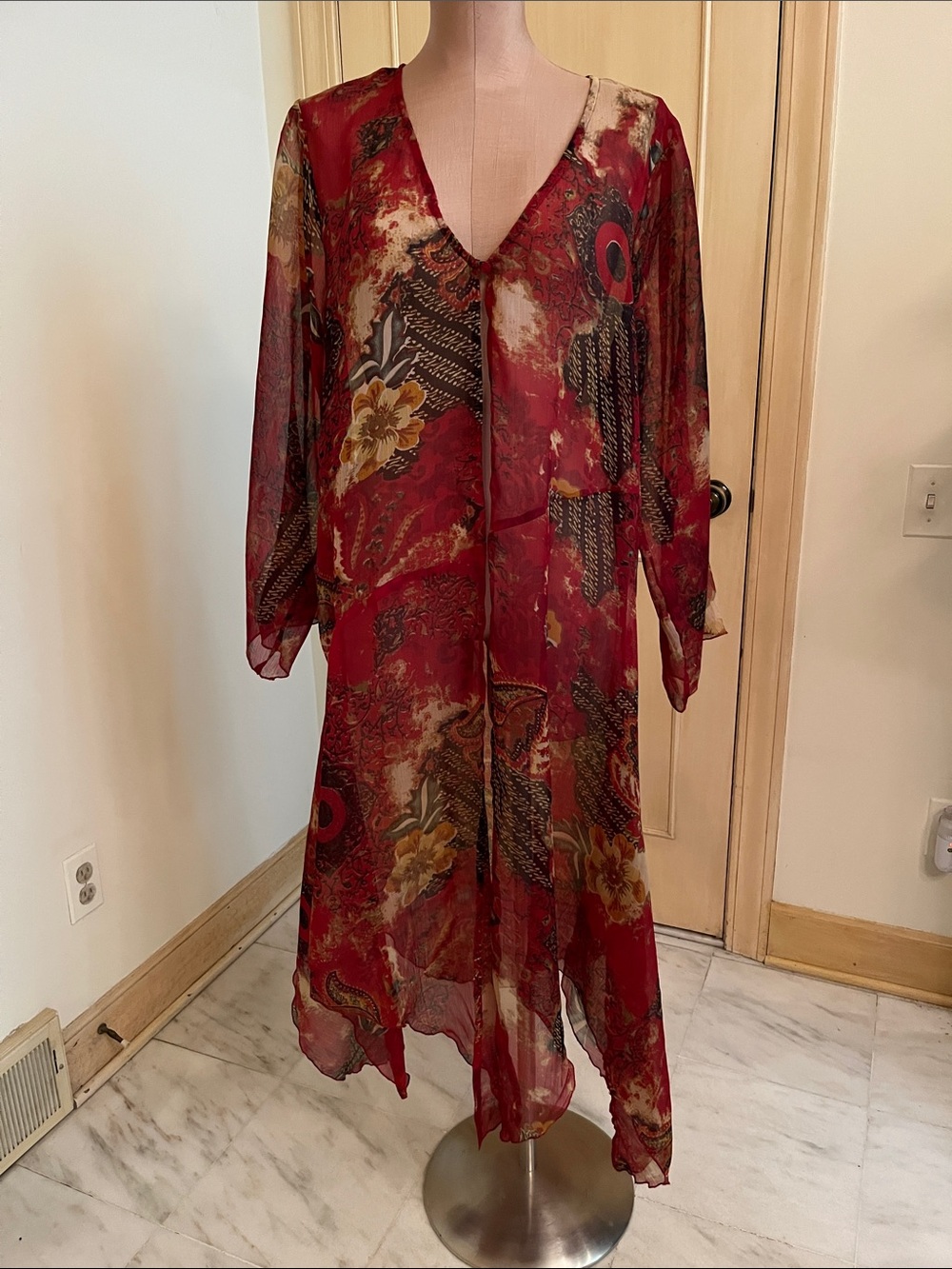 UNITS VINTAGE Renaissance Fair Stevie Nicks Ethereal Autumnal V-Neck Topper L